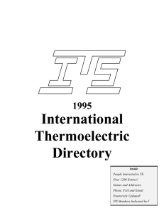 International Thermoelectric Directory