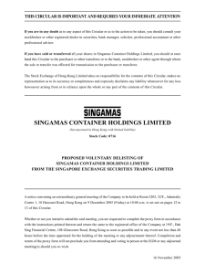 singamas container holdings limited