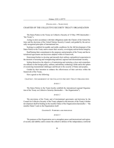 CHARTER OF THE COLLECTIVE SECURITY TREATY