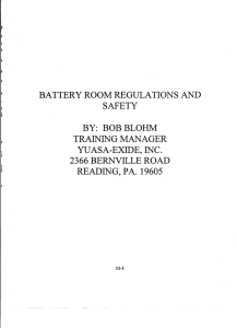battery room regulations and safety by