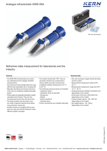 Analogue refractometer KERN ORA Refractive index measurement