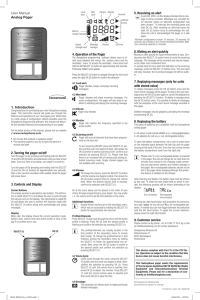 User Manual Analog Pager 1. Introduction 2. Turning