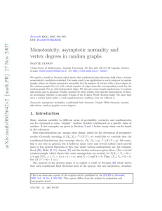 Monotonicity, asymptotic normality and vertex degrees in