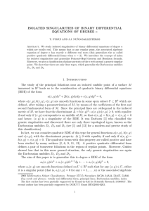 Isolated singularities of binary differential equations of degree n
