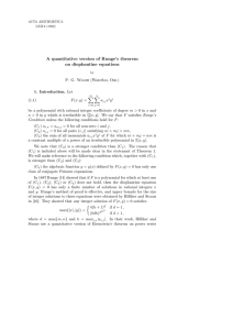 A quantitative version of Runge`s theorem on diophantine equations