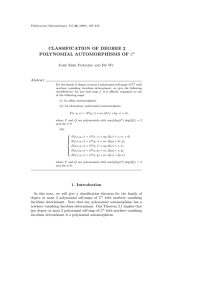 CLASSIFICATION OF DEGREE 2 POLYNOMIAL