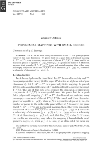 Zbigniew Jelonek POLYNOMIAL MAPPINGS WITH