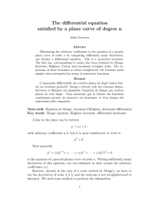 The differential equation satisfied by a plane curve of degree n