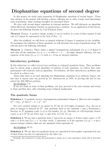 Diophantine equations of second degree