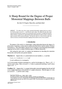 A Sharp Bound for the Degree of Proper Monomial