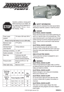 SAFETY INFORMATION DANGER ELECTRICAL SHOCK HAZARD