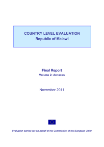 Evaluation of the EC`s cooperation with Malawi - Ref. 1297