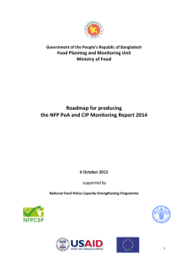 Roadmap for producing the NFP PoA and CIP Monitoring Report 2014