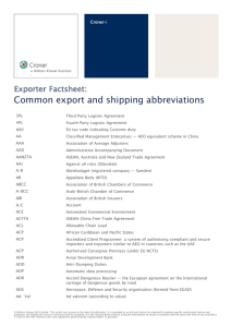 Common export and shipping abbreviations