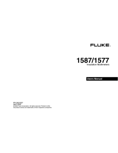 Insulation Multimeters Users Manual