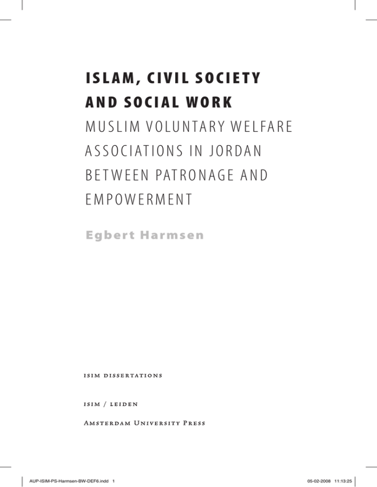 Islam Civil Society And Social Work Muslim Voluntary Welfare