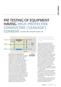 pat testing of equipment having high protective