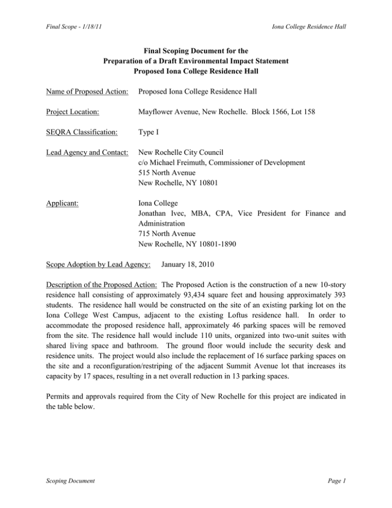 Iona College Final Scope