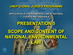 Scope and Content of National Environmental Law