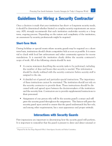Guidelines for Hiring a Security Contractor - ADL Home Page