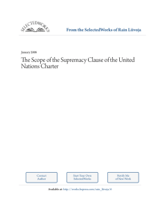The Scope of the Supremacy Clause of the United