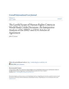 The Lawful Scope of Human Rights Criteria in World Bank Credit