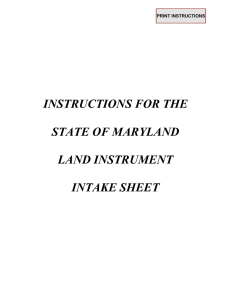 Land Record Intake Sheet- Instructions