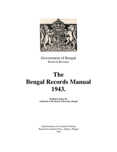 West Bengal - THE BENGAL RECORDS MANUAL, 1943