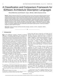 A classification and comparison framework for software architecture