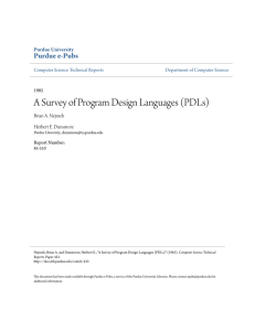 A Survey of Program Design Languages (PDLs) - Purdue e-Pubs