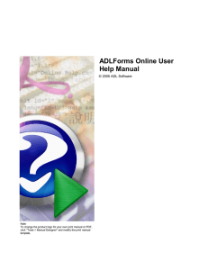 ADLForms Online User Help Manual