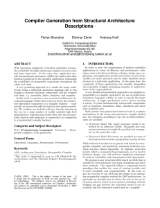 Compiler Generation from Structural Architecture