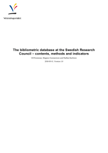 The bibliometric database at the Swedish