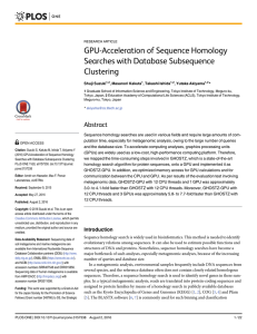 GPU-Acceleration of Sequence Homology Searches with Database