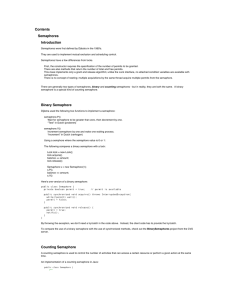 Contents Semaphores Introduction Binary Semaphore Counting