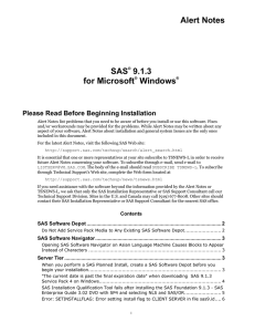 Alert Notes SAS® 9.1.3 for Microsoft® Windows®