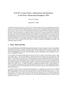 ECE391 Lecture Notes: Abstractions and Interfaces in the Posix