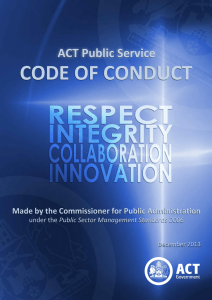 ACT Public Service Code of Conduct 2012