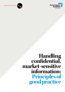 Handling confidential, market-sensitive information: Principles