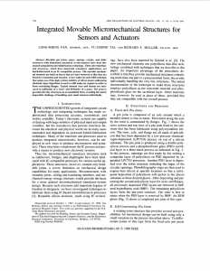 Integrated movable micromechanical structures for sensors and