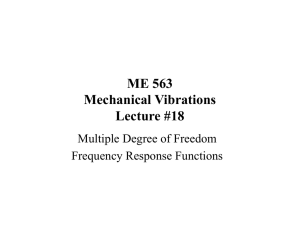 Lecture #18 Frequency response functions (MDOF)