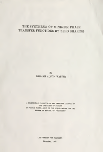 The synthesis of minimum phase transfer functions by zero sharing