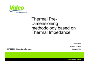Thermal Pre- Dimensioning methodology based on Thermal