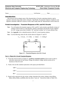 First Order Transient Circuits Introduction