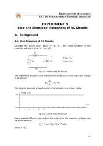Experiment 9 - Step and Sinusoidal Response of RC Circuits