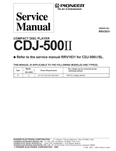 ¶ Refer to the service manual RRV1831 for CDJ