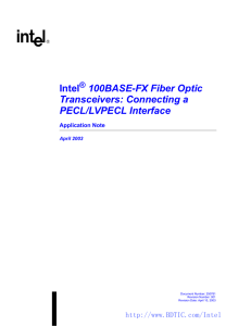 Intel 100BASE-FX Fiber Optic Transceivers: Connecting a PECL
