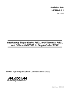 HFAN-1.0.1 Interfacing Single-Ended PECL to Differential PECL and