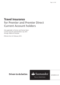Travel Insurance for Premier and Premier Direct Current