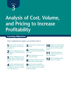 Analysis of Cost, Volume, and Pricing to Increase Profitability